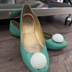 Kate Spade Green Flats with Golf Ball Ornament